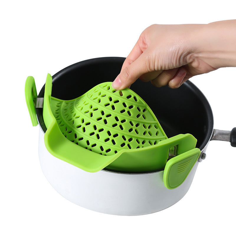 Bouchon d'égouttage latéral en silicone pour casserole