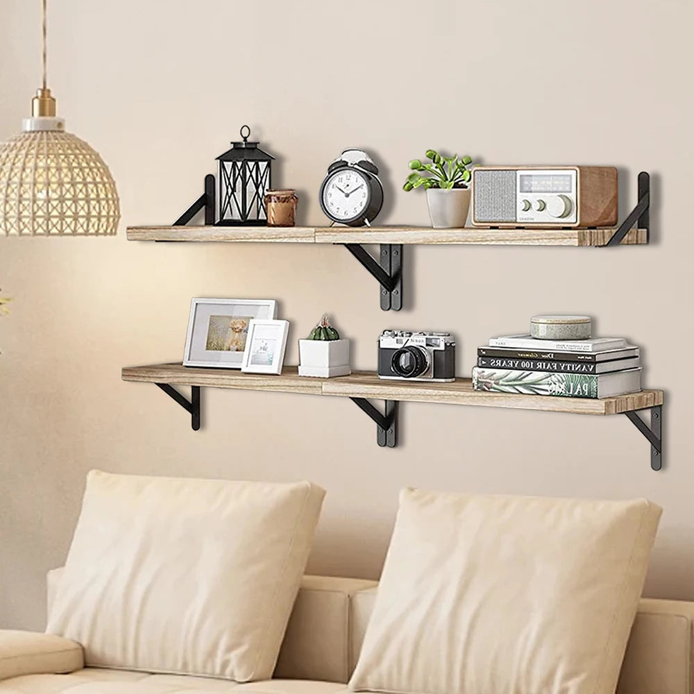 Étagère murale flottante en bois de style américain