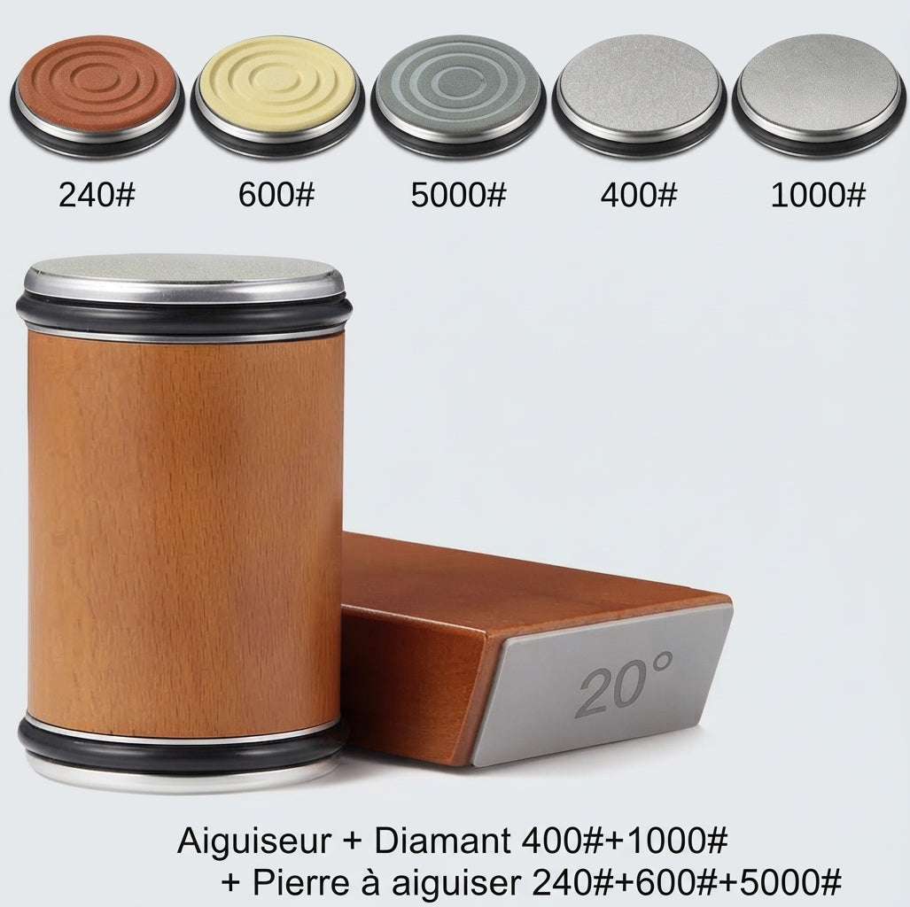 Affuteur de couteau à rouleau avec angles de 15 et 20 degrés
