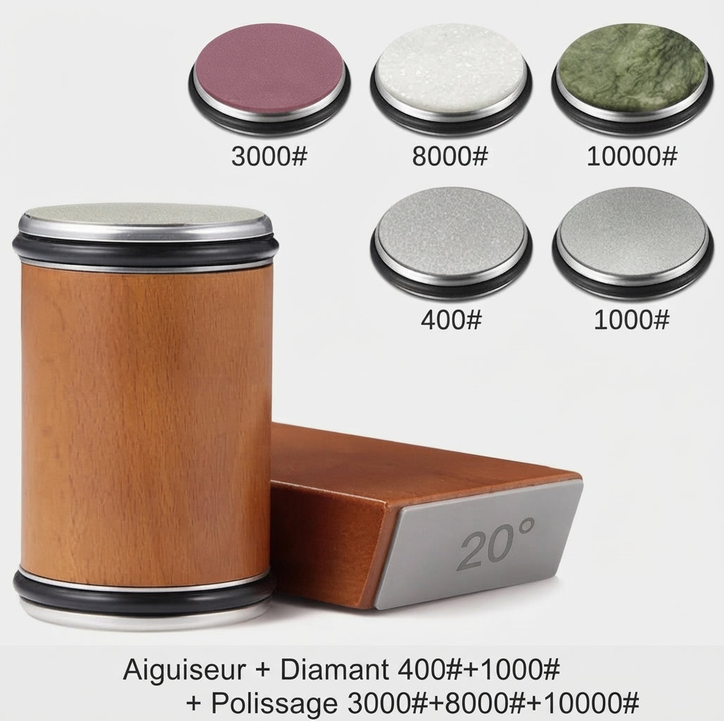 Affuteur de couteau à rouleau avec angles de 15 et 20 degrés