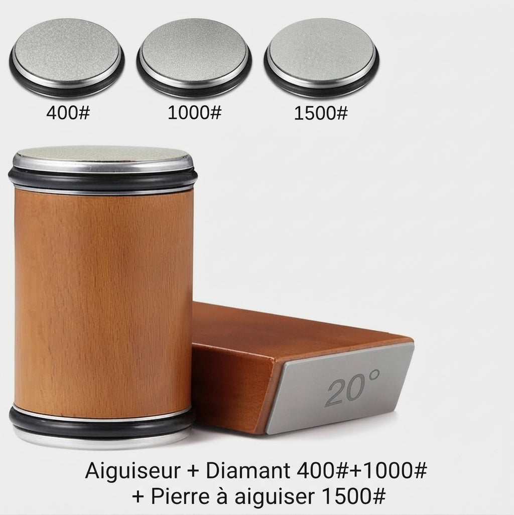 Affuteur de couteau à rouleau avec angles de 15 et 20 degrés