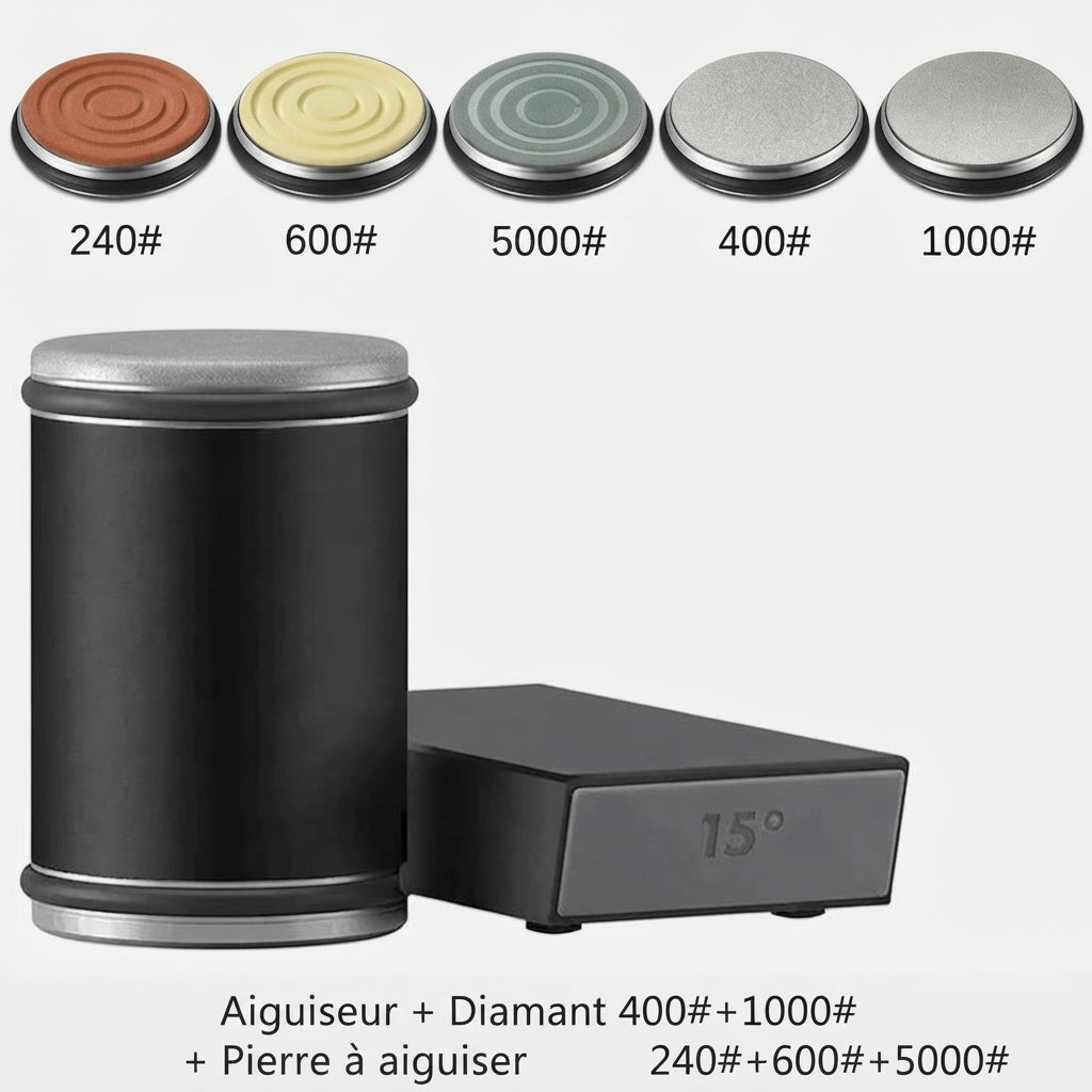 Affuteur de couteau à rouleau avec angles de 15 et 20 degrés