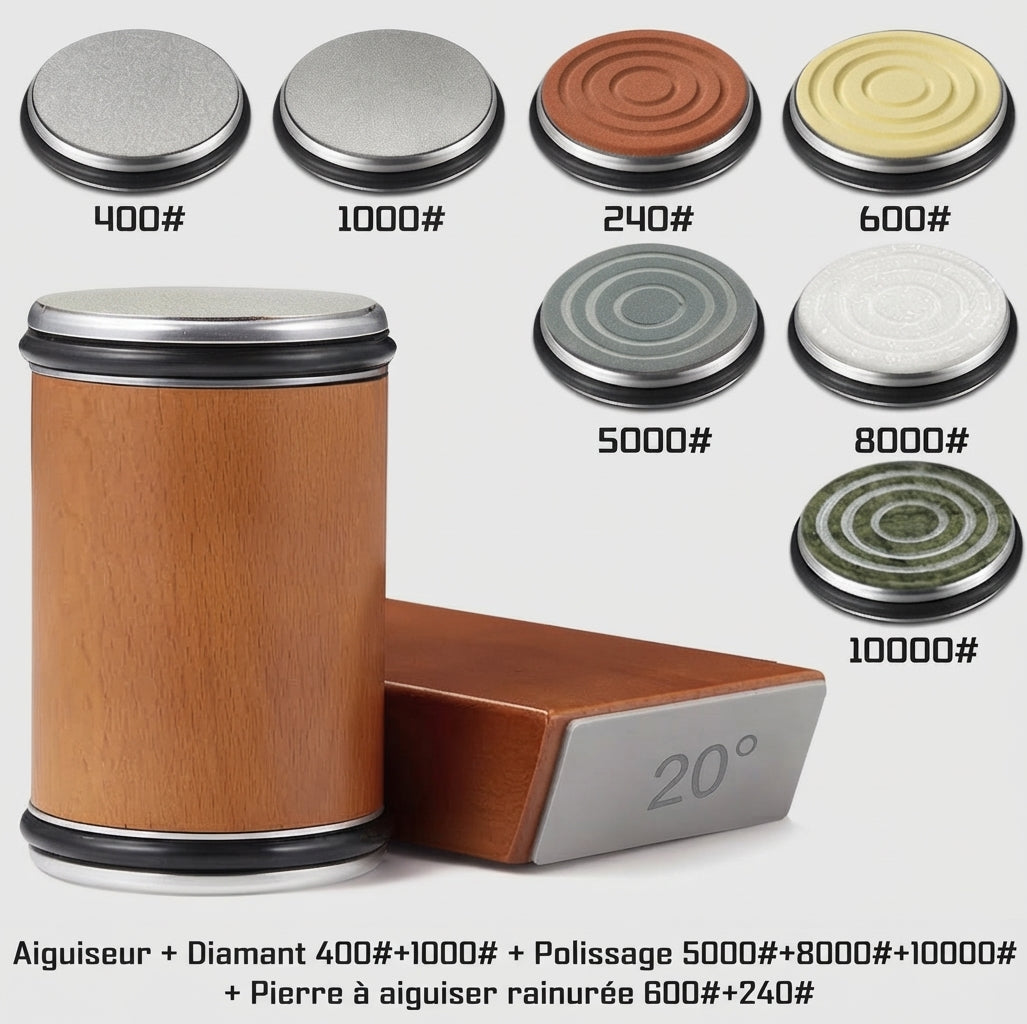 Affuteur de couteau à rouleau avec angles de 15 et 20 degrés