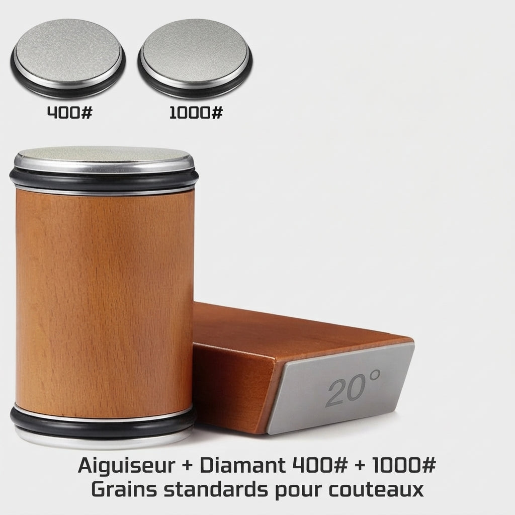 Affuteur de couteau à rouleau avec angles de 15 et 20 degrés
