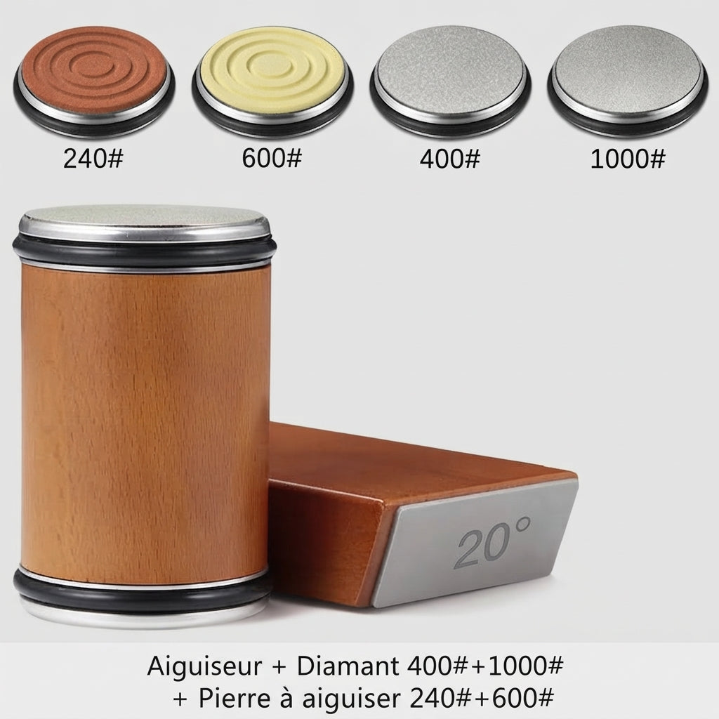 Affuteur de couteau à rouleau avec angles de 15 et 20 degrés