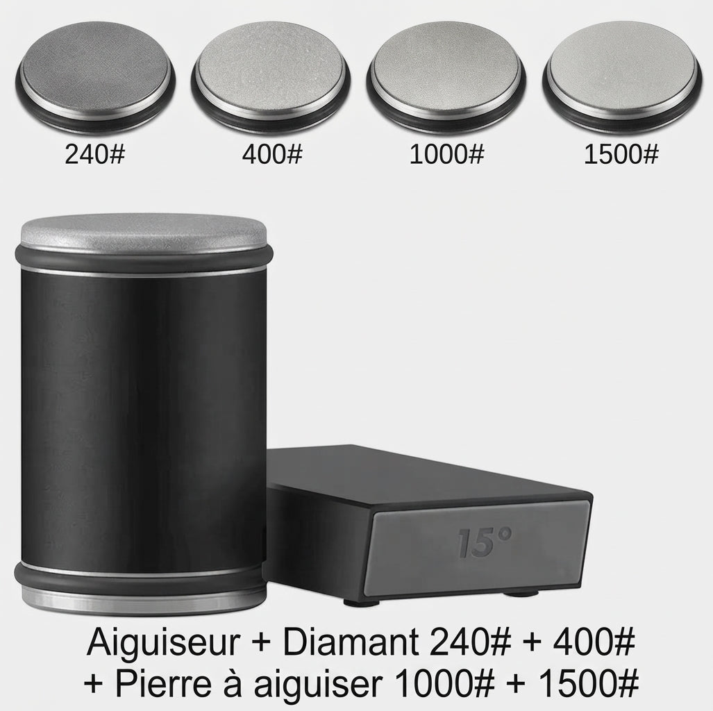 Affuteur de couteau à rouleau avec angles de 15 et 20 degrés