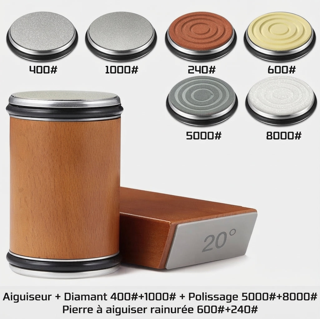 Affuteur de couteau à rouleau avec angles de 15 et 20 degrés