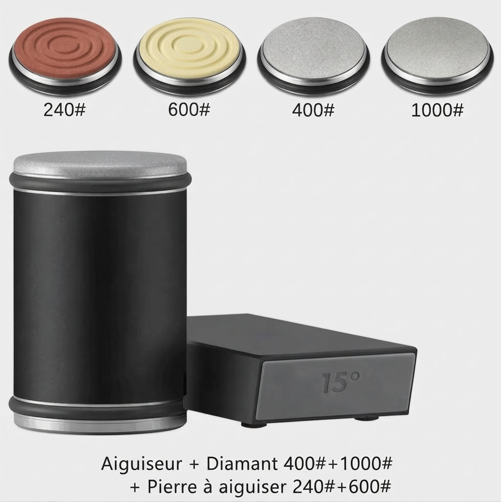Affuteur de couteau à rouleau avec angles de 15 et 20 degrés