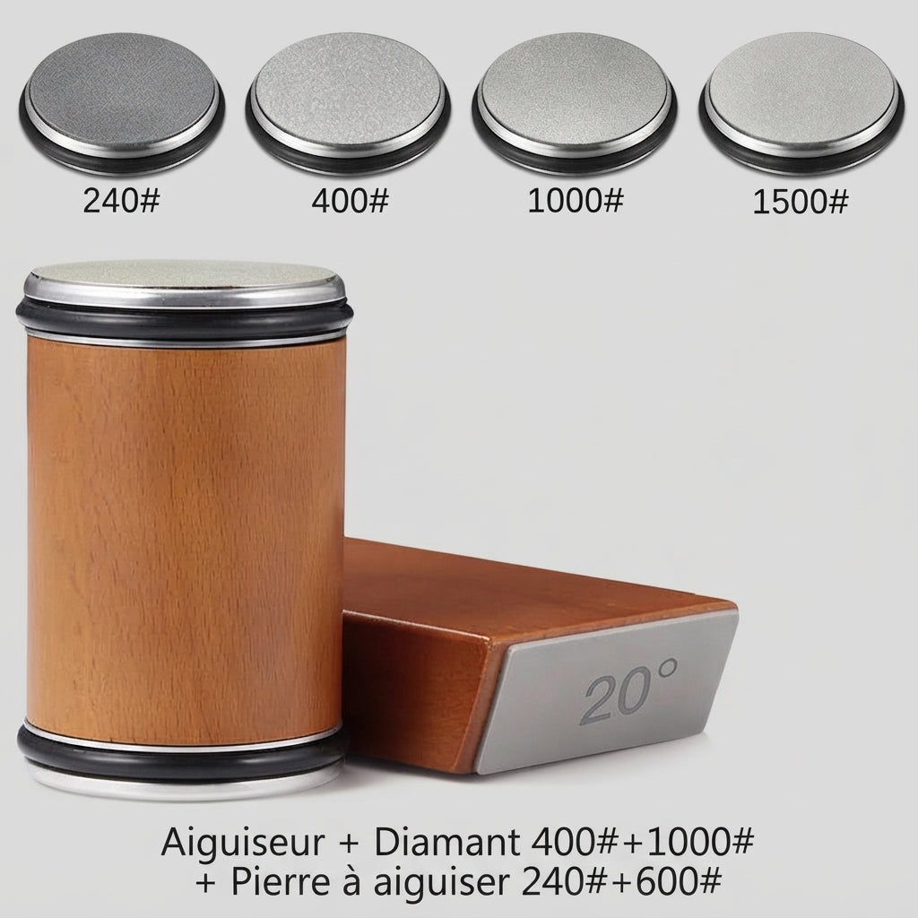 Affuteur de couteau à rouleau avec angles de 15 et 20 degrés