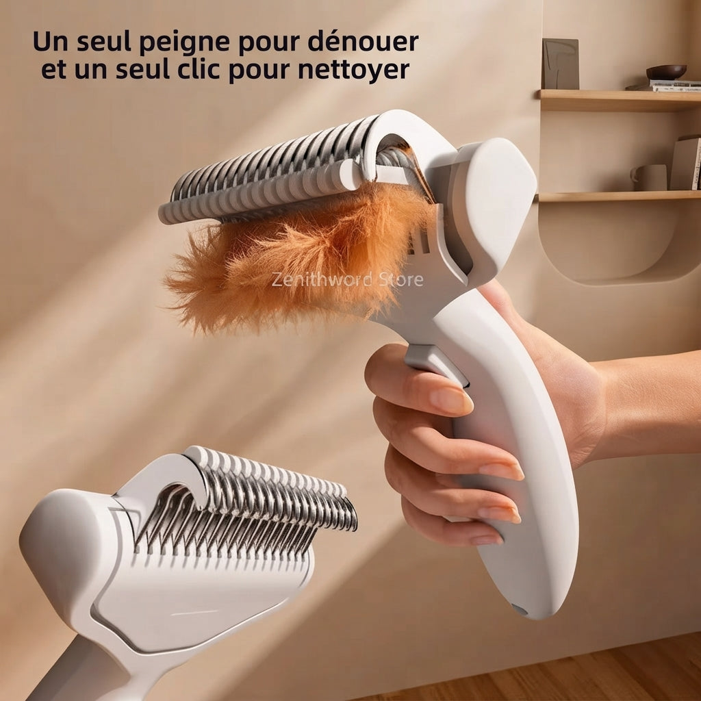 Brosse pour chien en acier inoxydable