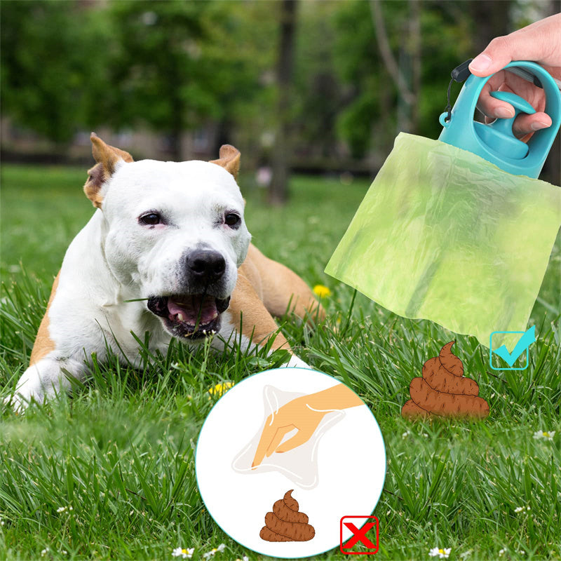 Ramasse-crottes portable pour chien avec sac à déjection