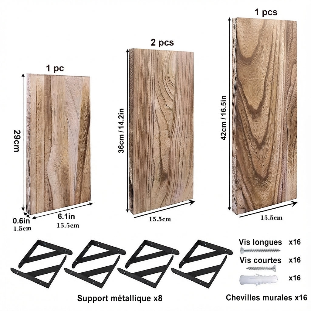 Étagère murale flottante en bois de style américain