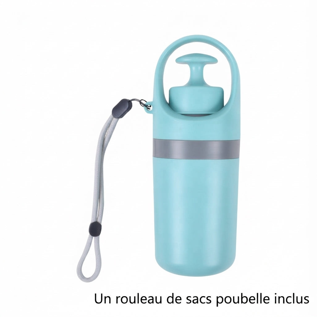 Ramasse-crottes portable pour chien avec sac à déjection