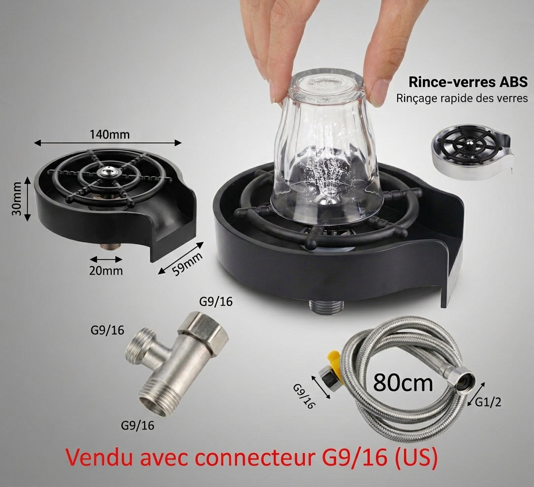 Lave-tasses de comptoir de bar, évier avec robinet automatique à jet haute pression
